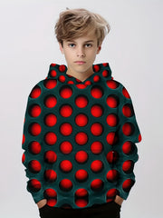 Boys 3D Print Pullover Hooded Sweatshirt For Spring Fall Kids Hoodie Tops