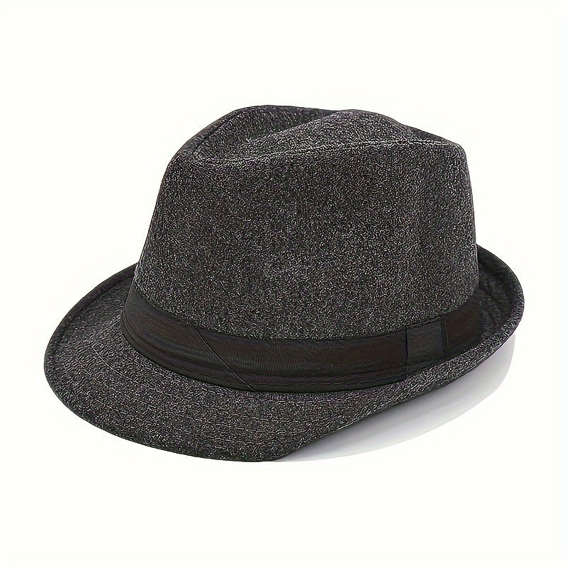 Men's Vintage Jazz Hat Short Brim Fedora Hat