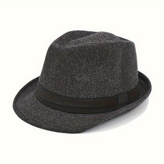 Men's Vintage Jazz Hat Short Brim Fedora Hat