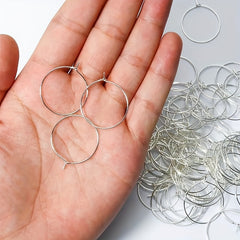 100pcs Wine Cup Pendant Ring Open Jump Ring Earrings Beaded Hoops
