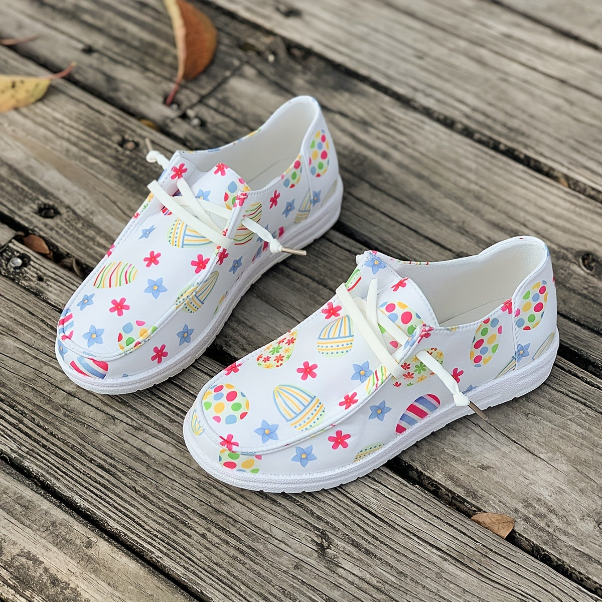 Colorful Pattern Flat Skate Shoes Lightweight Canvas Sneakers