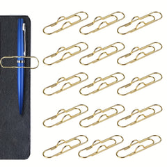 Metal Pen Holder for Notebook, 15 Pack School Stationery Clip Pen Holder