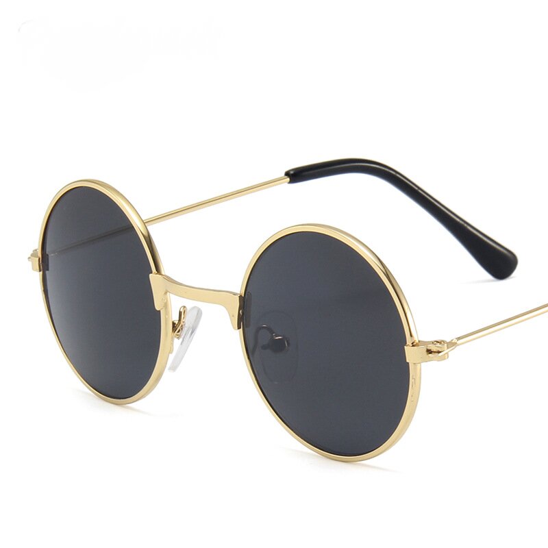 Boys Vintage Round Frame Sunglasses Lightweight Metal Sunglasses