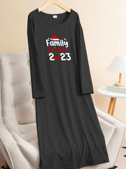 Christmas Graphic Long Sleeve Tee Lounge Dress