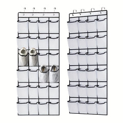 24 Grid Large Transparent Door Shoe Rack with Crystal Pocket, Wardrobe Hangers