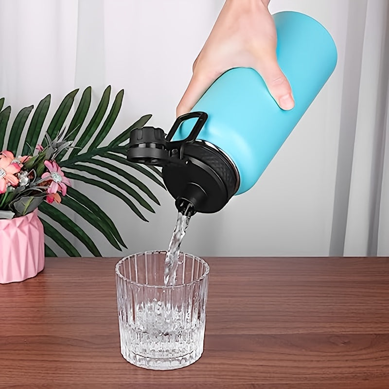 Solid Cup Lid With Handle Fits 12oz-64oz Wide Mouth Bottles