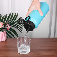 Solid Cup Lid With Handle Fits 12oz-64oz Wide Mouth Bottles