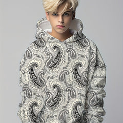 Paisley 3D Print Hoodie Kids Hip Hop Sports Casual Tops