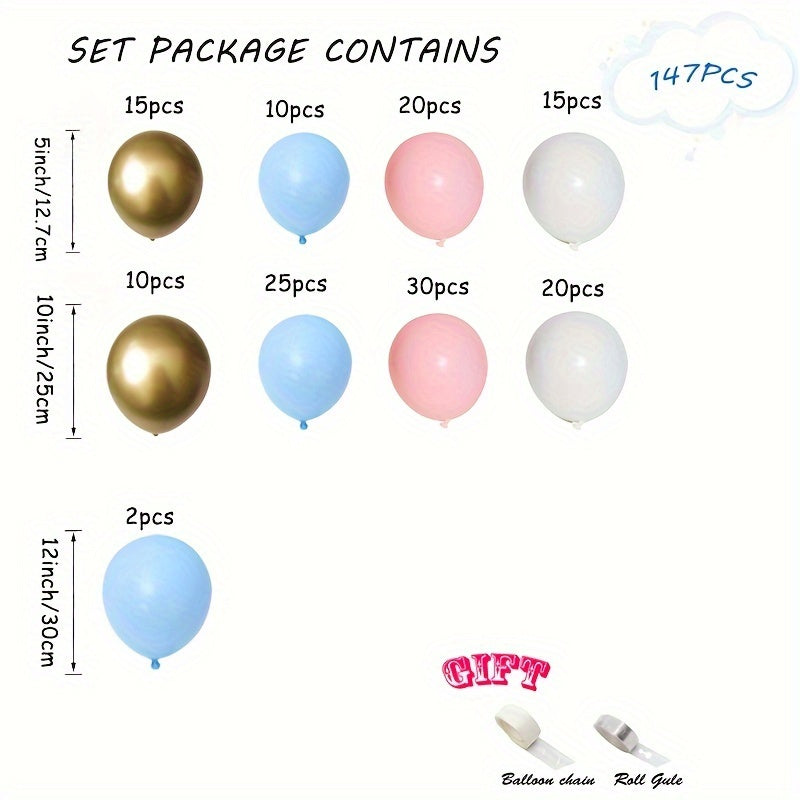 147pcs Macaron Pink Event Balloon Garland Kits