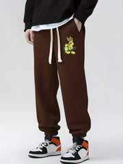 Rabbit Print Drawstring Sweatpants Casual Joggers for Men