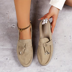 Women's Comfy Flat Loafers Slip On Shoes Round Toe Casual Walking Flats
