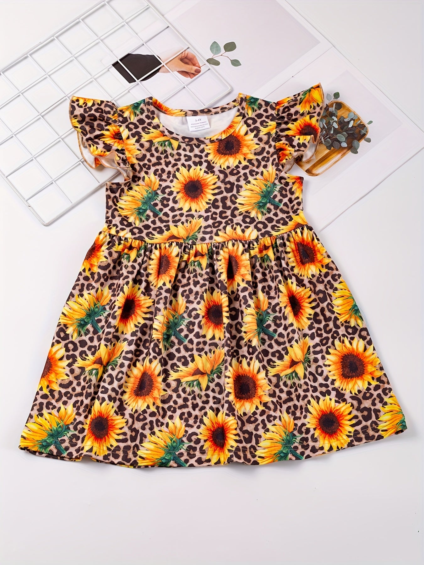 Toddler Girls Sunflower Princess Dress For Party