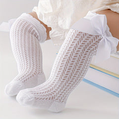 Girls 9 Cotton Blend Breathable Lace Over The Knee Socks