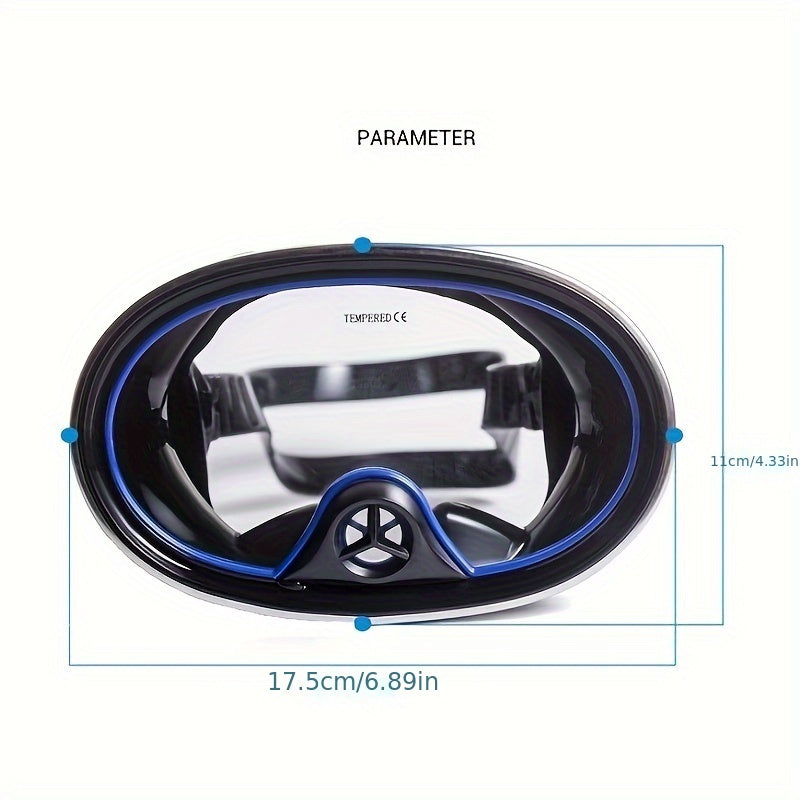 Wide View Diving Mask Anti-fog Leak Proof Tempered Glass Lens