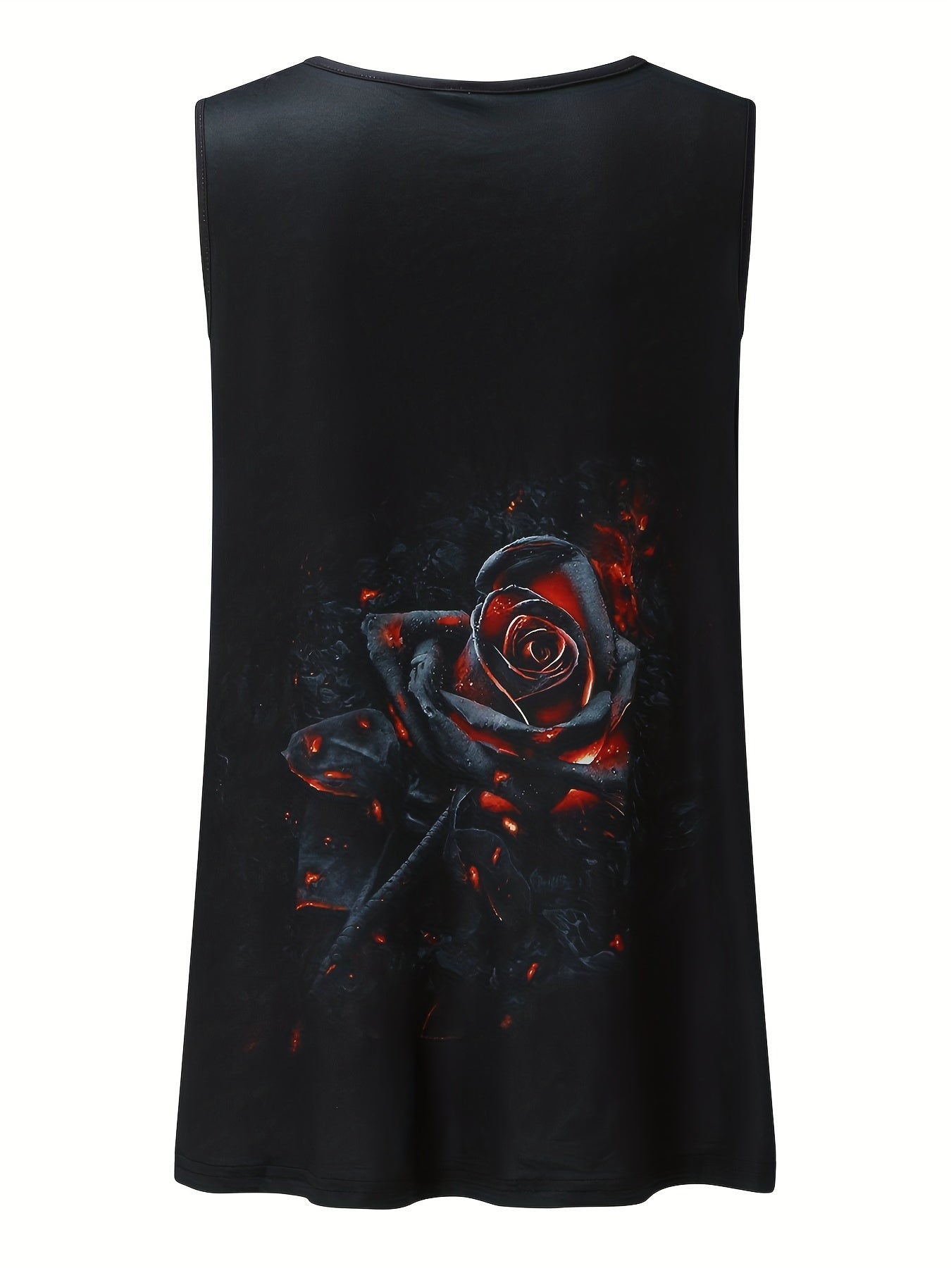 Printed Tank Top Crew Neck Sleeveless Summer Top