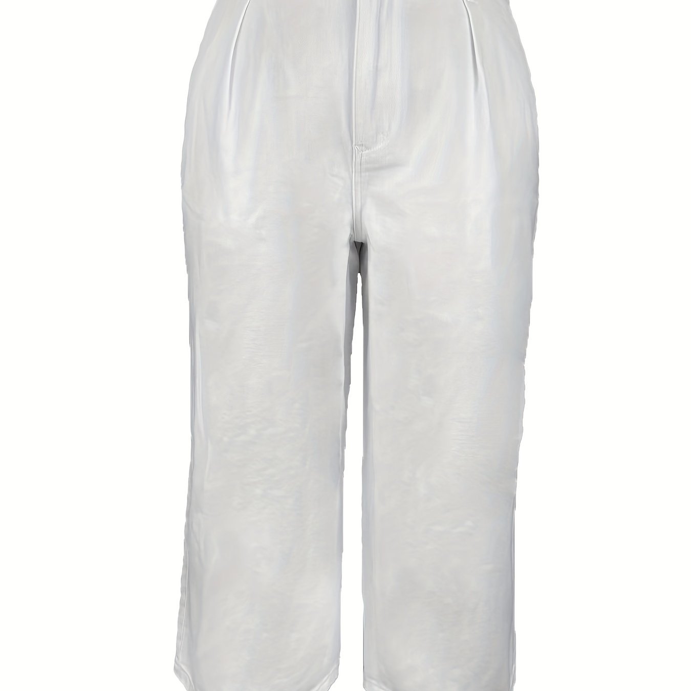 Solid High Rise Wide Leg Jeans