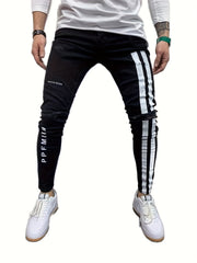 Men's Ripped Jeans Street Style Stretch Denim Pants