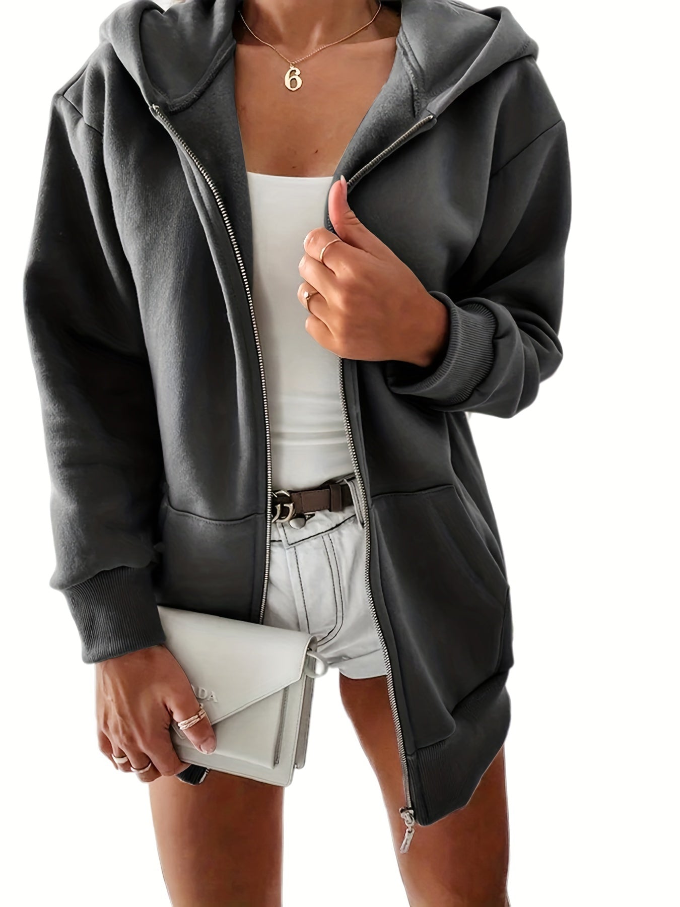 Kangaroo Pocket Hoodie Casual Sweatshirt Women's Clothing