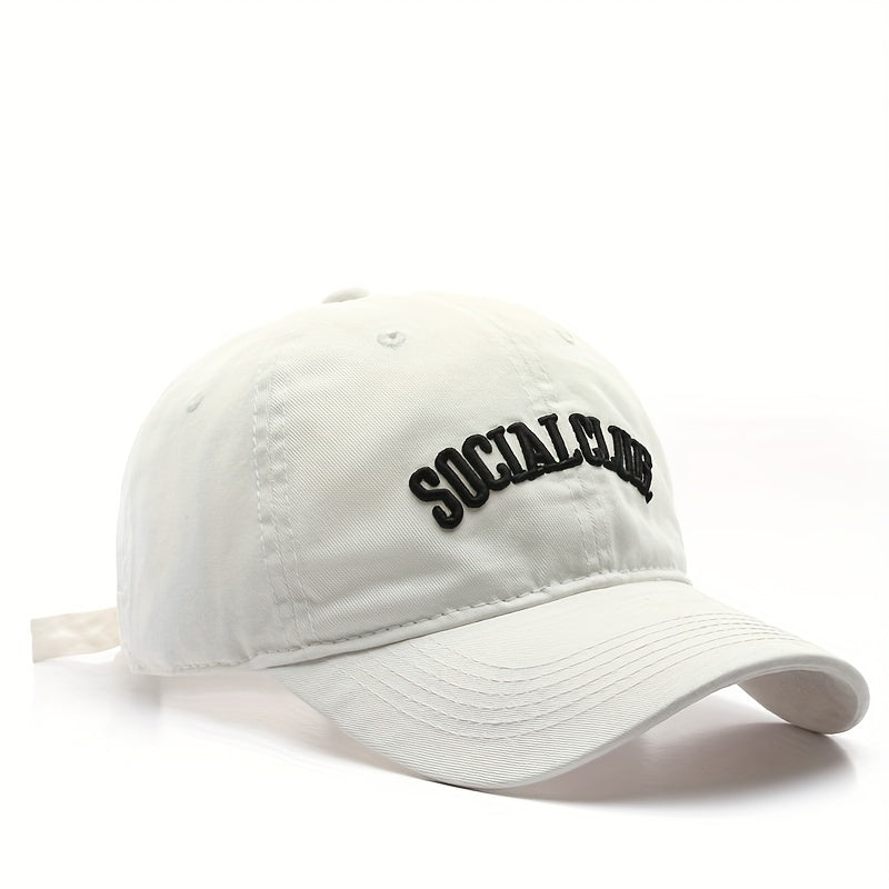 SOCIAL CLUB Embroidery Baseball Cap Solid Cotton Couple Dad Hat Lightweight