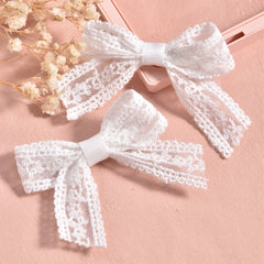 2pcs Princess Lace Bow Ties for Girls' Bangs Clips
