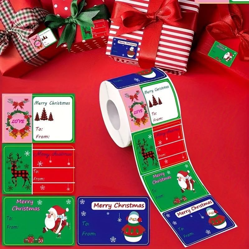 250pcs Christmas Label Santa Claus Sticker Self-adhesive Holiday Gift Decoration