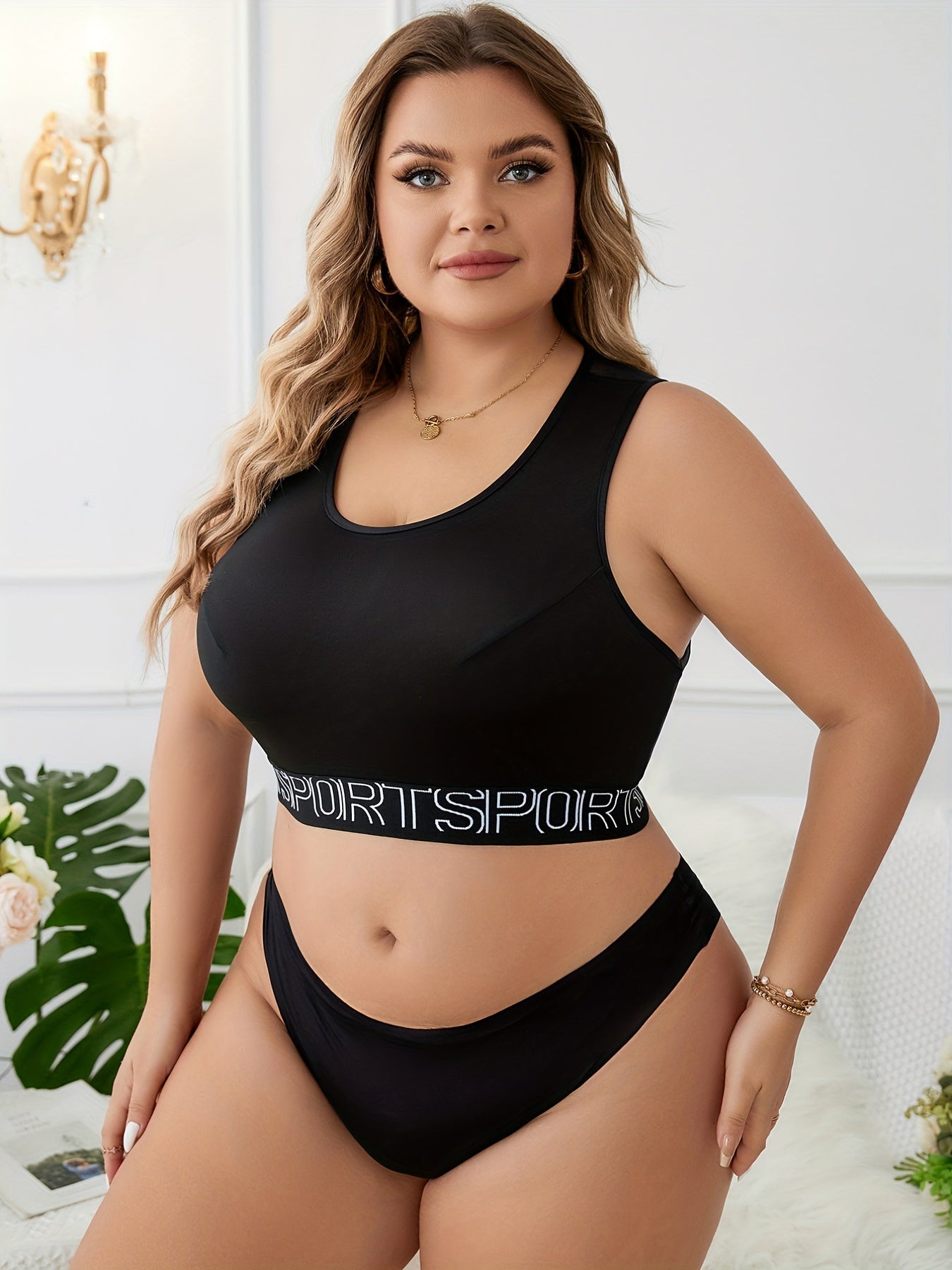 Sports Underwear Women's Plus Mesh Racer Back Bra
