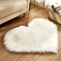 Heart Shaped Plush Wool Carpet for Living Room & Bedroom Decor