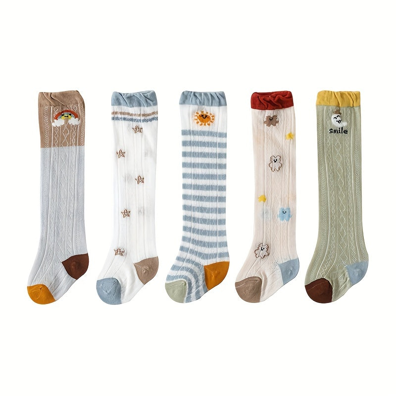 Baby Summer Long Tube Mesh Socks - Mosquito Repellent Knee Length Cartoon Socks