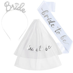 3pcs Bridal Veil Set with Rhinestone Hair Clips