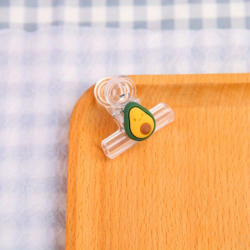 3pcs Cartoon Transparent Student Paper Clip Creative Plastic Snack Seal Clip