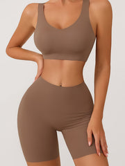 Seamless Lingerie Set Bra & High Waist Shorts Women's Underwear