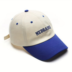 Retro Splicing Letter Embroidery Sun Hat Baseball Cap For Couple