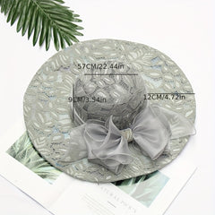 Mesh Flower Lace Sun Hat Solid Bucket Hat