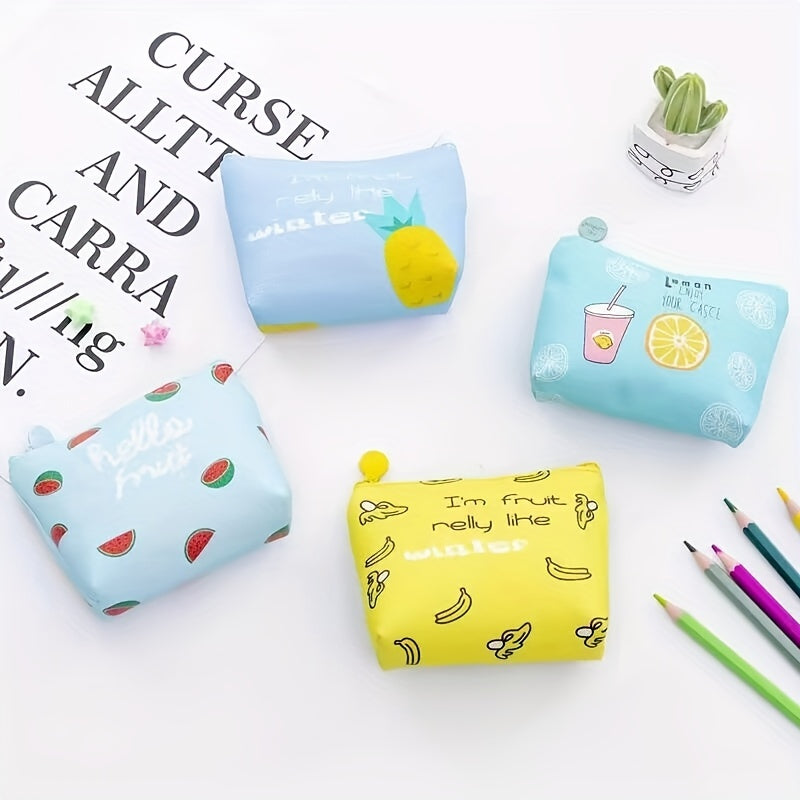 Cartoon Print Zipper Coin Purse Wallet for Kids Girls Birthday