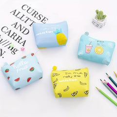 Cartoon Print Zipper Coin Purse Wallet for Kids Girls Birthday