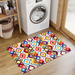 Persian Anti Fatigue Kitchen Mat Vintage Boho Anti Slip Polyester Carpet