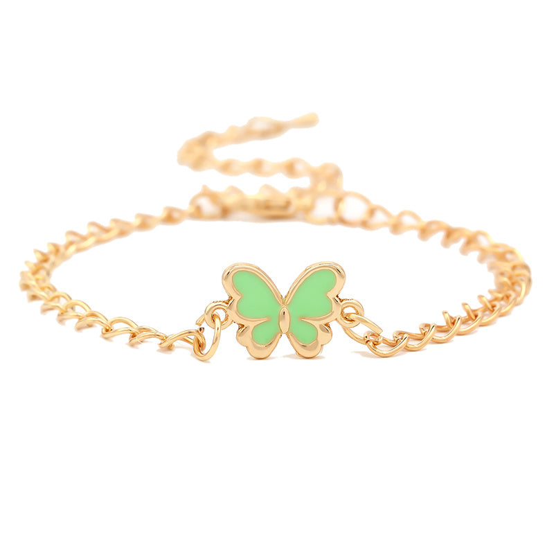 Butterfly Pendant Chain Bracelet Adjustable Minimalist Jewelry for Women