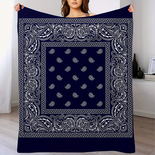 Boho Style Flannel Blanket Lightweight & Warm for Couch Sofa Bedroom Camping