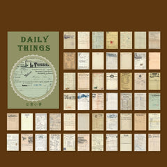 50 Sheets of 12 Styles Mini Coated Paper Manual Account Book Material