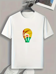 Abstract Print Men's Graphic Tee for Summer
