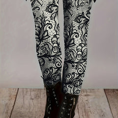 Floral Print Stretch Skinny Leggings
