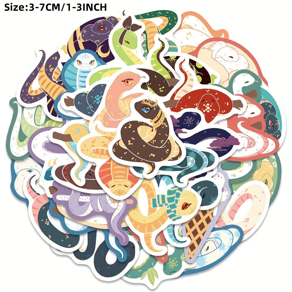 40pcs Cartoon Block Snake Series Graffiti Stickers for Laptop Helmet Desktop Wat