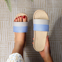 Women's Ombre Home Linen Slides Open Toe Ultra Light Shoes