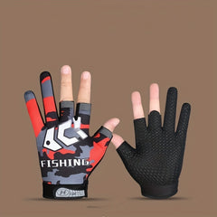 Breathable Anti Skid Fishing Gloves 3 Finger Dexterity Grip