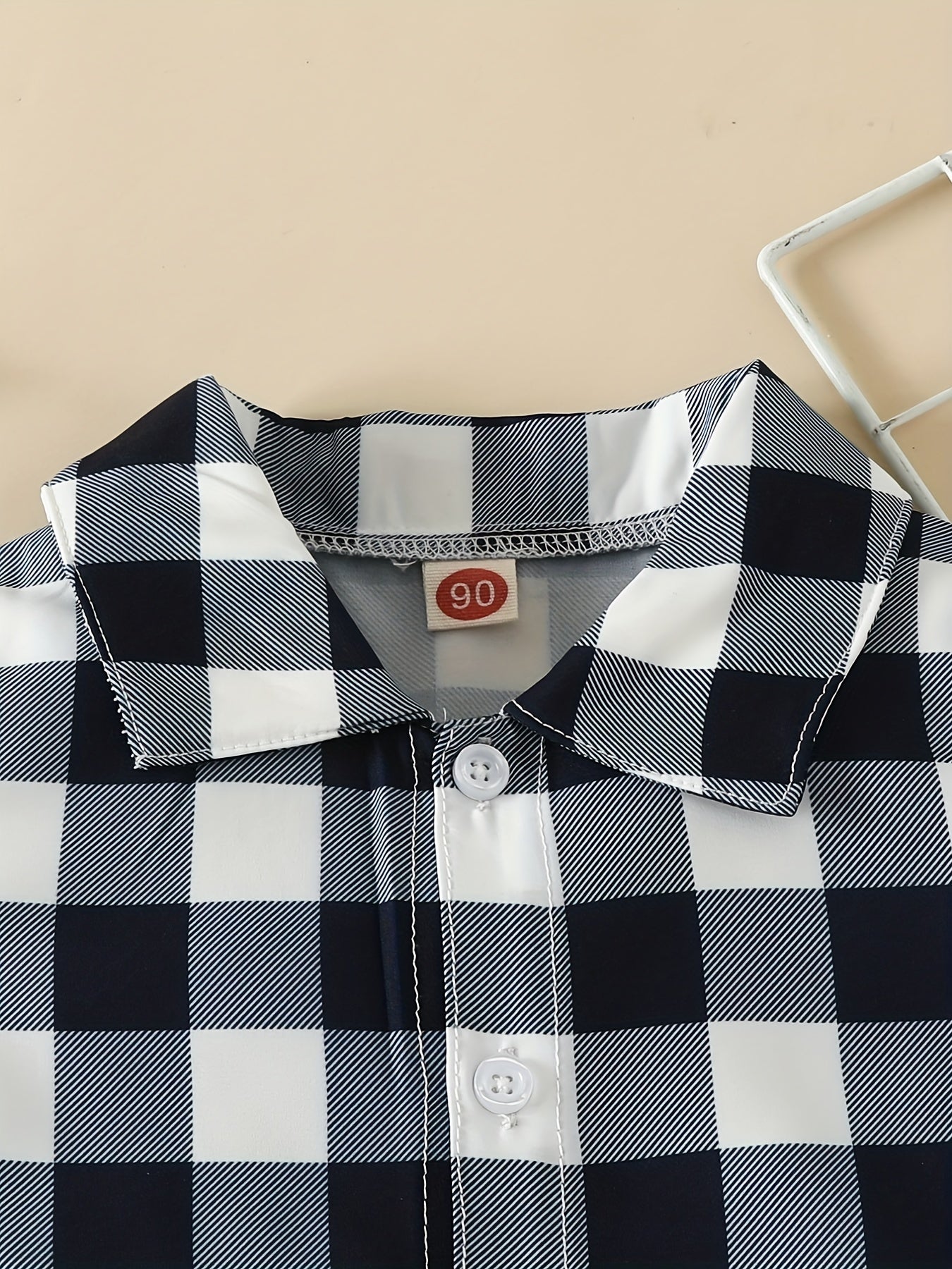 Boys Plaid Short Sleeves Shirt Preppy Style For Summer Kids Clothes