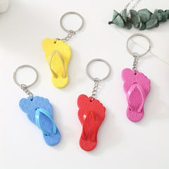 6pcs PVC Slippers Shoe Keychain For Girls Friends