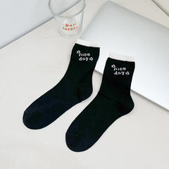 Floral Print Socks Mid Tube Stockings