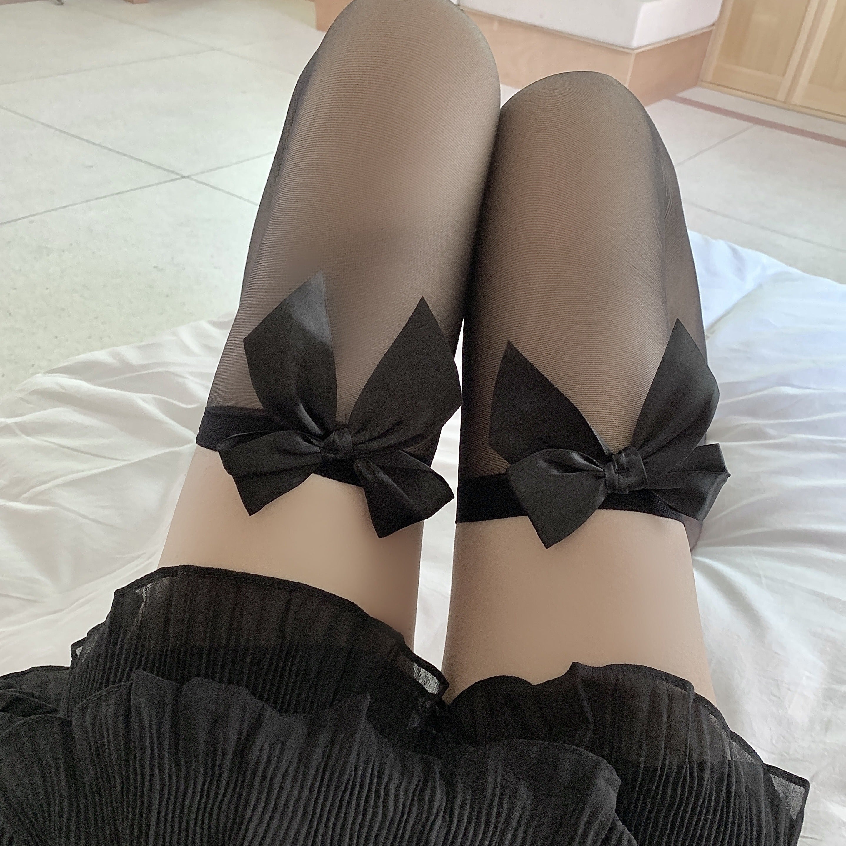 Bow Thigh High Socks Women's Stockings & Hosiery