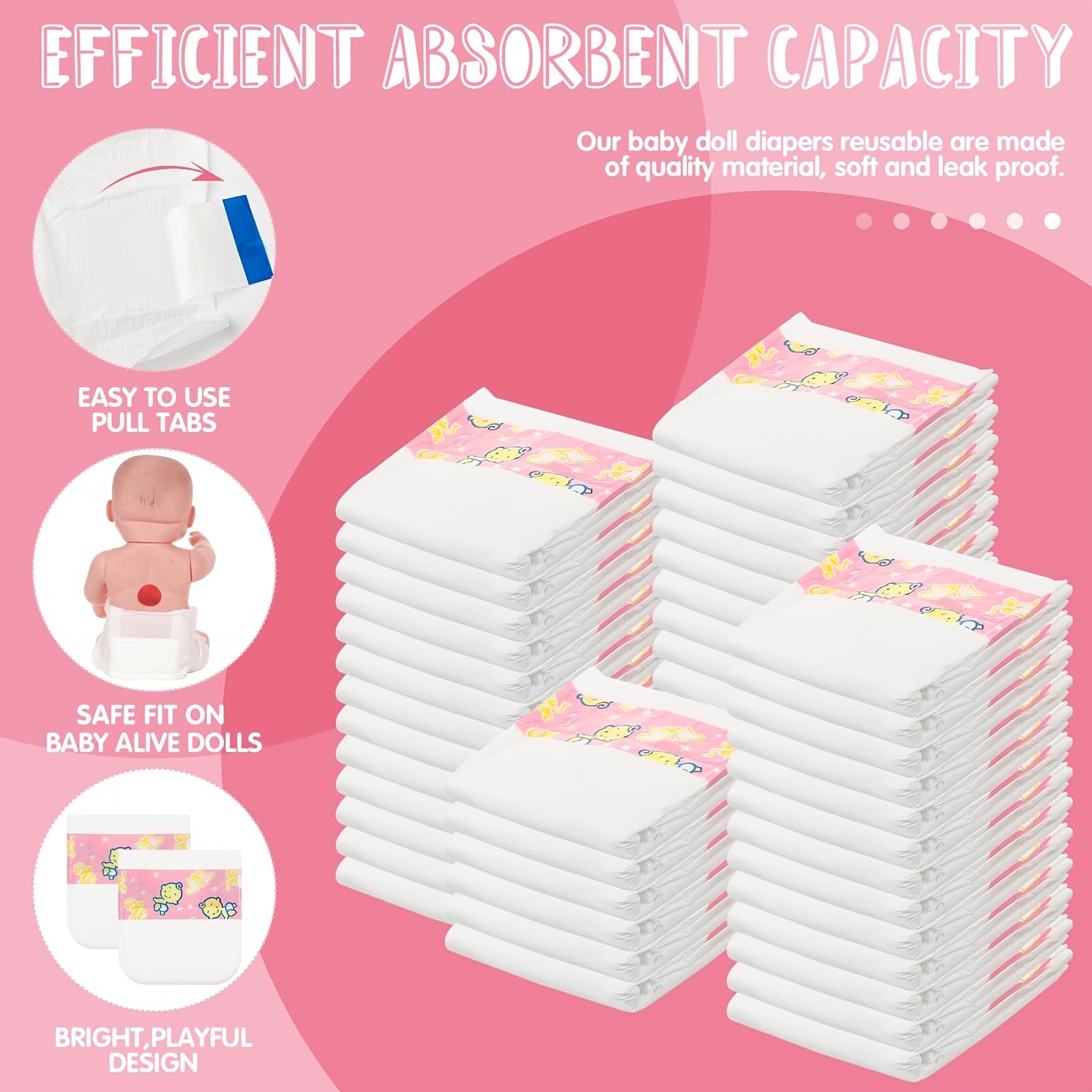 Doll Diapers for Kids' Play Toy Accessories