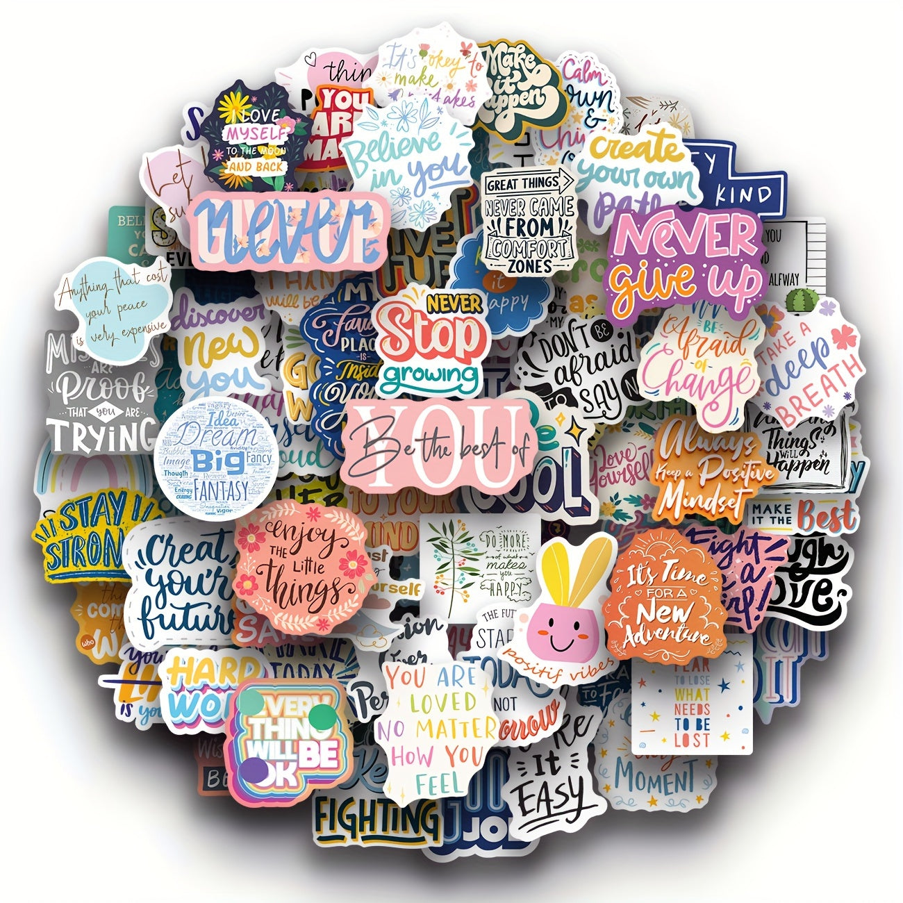 100pcs Waterproof Positive Vinyl Decals for Laptops Water Bottles